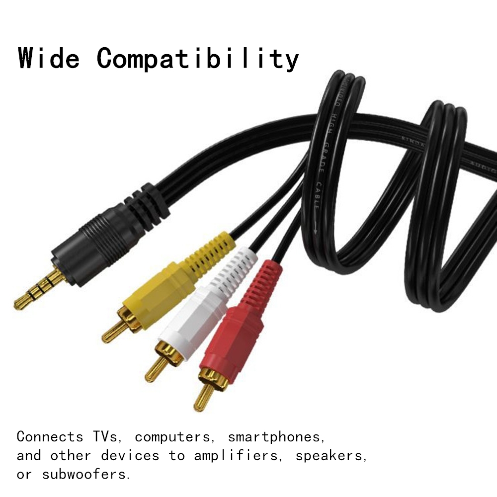 3.5mm 3 RCA Ses Video Kablosu  - Home Cinema Tv incelemesi ve fiyatı